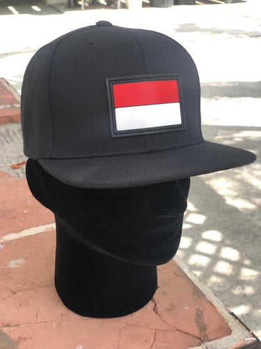 Indonesian Flag Snap Back  Black